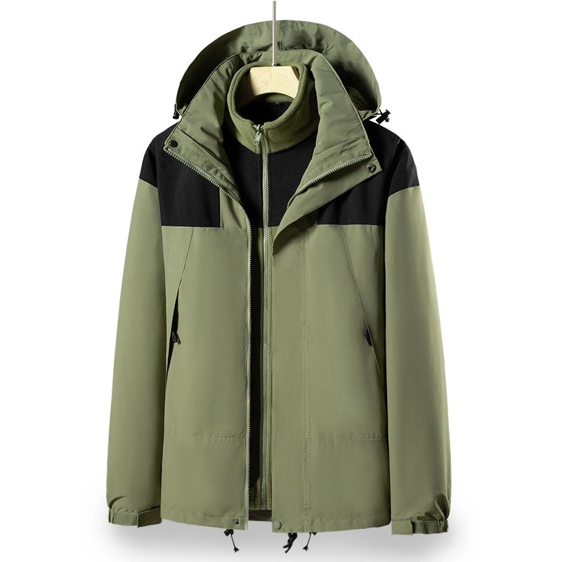 Herren 2‑in‑1 Softshell‑Fleece Hybridjacke mit abnehmbarer Kapuze Nord Taschen