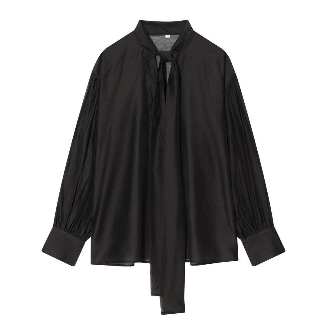 Damen Bluse mit Schleifenkragen und voluminösen Ballonärmeln Nord Taschen