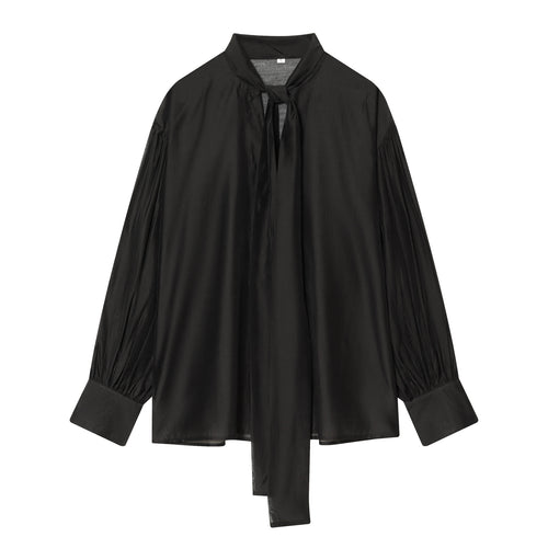 Damen Bluse mit Schleifenkragen und voluminösen Ballonärmeln Nord Taschen