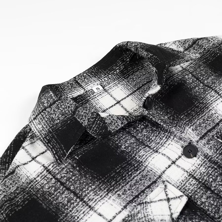 Damen Longline-Karo-Überhemd mit Oversize-Schnitt und aufgesetzten Pattentaschen Nord Taschen