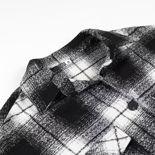 Damen Longline-Karo-Überhemd mit Oversize-Schnitt und aufgesetzten Pattentaschen Nord Taschen