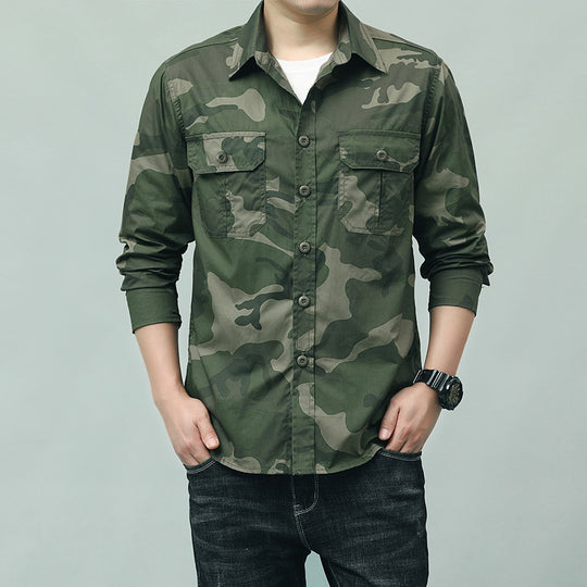 Herren Camouflage Hemd mit Taschen Nord Taschen
