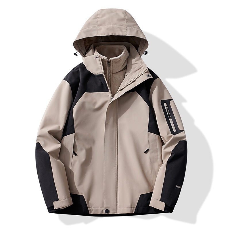 Damen Multifunktionale Trekking-Softshelljacke mit herausnehmbarer Fleece‑Innenlage und Kapuze Nord Taschen