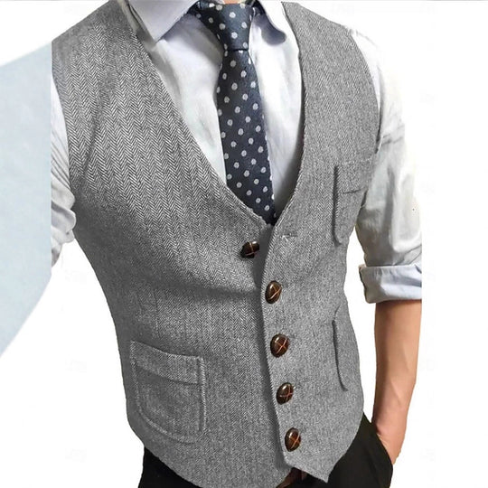 Herren Eleganter Weste aus Herringbone-Stoff Nord Taschen