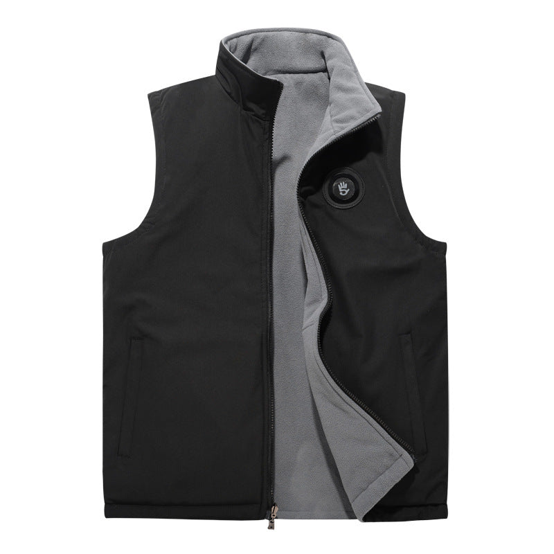 Herren Softshell-Weste mit Fleece-Innenfutter, winddichter Außenlage und hohem Stehkragen Nord Taschen
