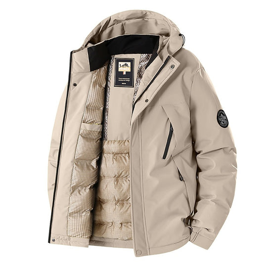Herren Winddichte Thermo-Parka mit abnehmbarer Kapuze, Stehkragen & versteckten Reißverschlusstaschen Nord Taschen