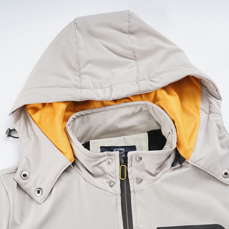 Herren sportliche Softshell-Hybridjacke mit Kapuze, wasserabweisenden Reißverschlüssen und ergonomischer Passform Nord Taschen