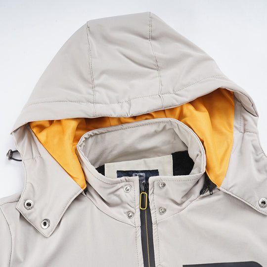Herren sportliche Softshell-Hybridjacke mit Kapuze, wasserabweisenden Reißverschlüssen und ergonomischer Passform Nord Taschen
