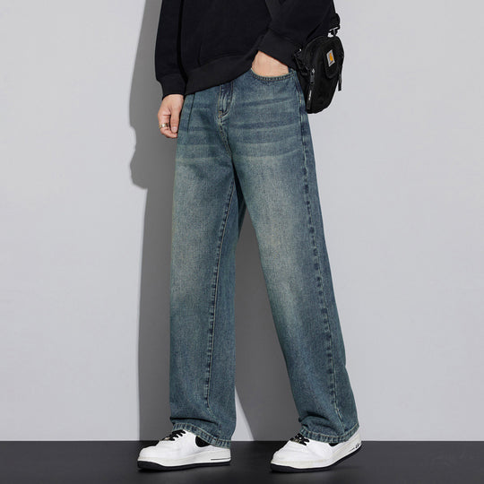Herren Weite Denim-Jeans im Vintage-Look mit tiefer Leibhöhe und lässiger Passform Nord Taschen
