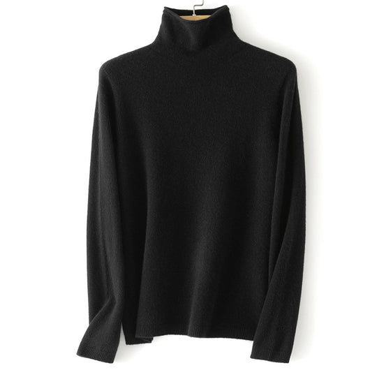 Damen Feinstrick Rollkragenpullover aus Kaschmirmischung leicht oversized Nord Taschen