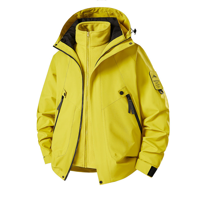 Herren 3‑in‑1 Softshell-Parka mit abnehmbarer Fleece-Innenjacke und technischer Kapuze Nord Taschen
