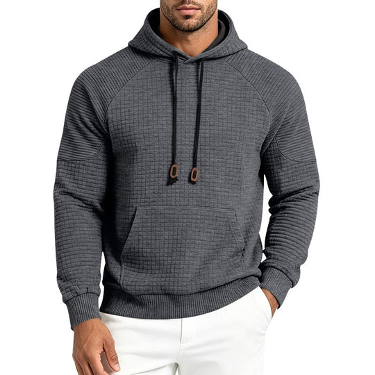 Herren Thermo-Waffel-Hoodie mit Raglanärmeln und Kängurutasche Nord Taschen