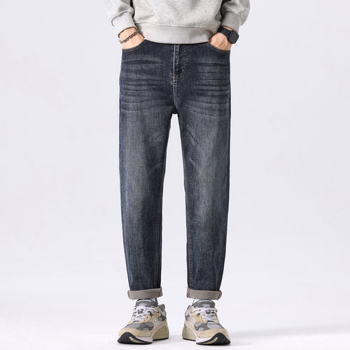 Herren Relaxed-Straight Denim-Jeans mit dezenter Used‑Optik und gekrempeltem Saum Nord Taschen