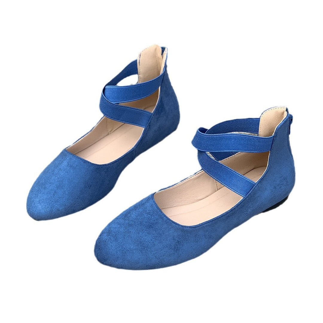 Damen Ballerina mit elastischen Riemen und komfortablem Fußbett Nord Taschen