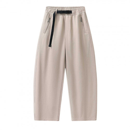 Unisex Weite knöchellange Cargo-Hose im Relaxed-Fit mit elastischem Tunnelzugbund und Reißverschlusstaschen Nord Taschen