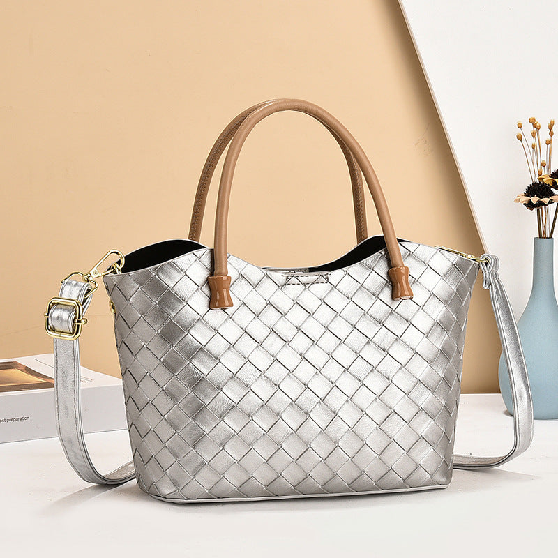 Damen elegante Handtasche aus geflochtenem Leder Nord Taschen