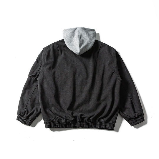 Unisex Oversize Canvas Kapuzenblouson mit Utilityärmeltasche und elastischem Bund Nord Taschen
