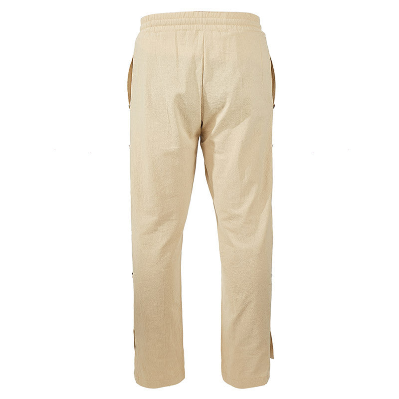 Herren Relaxed-Fit Freizeithose mit seitlichen Zierknopfleisten, elastischem Bund und Kordelzug Nord Taschen