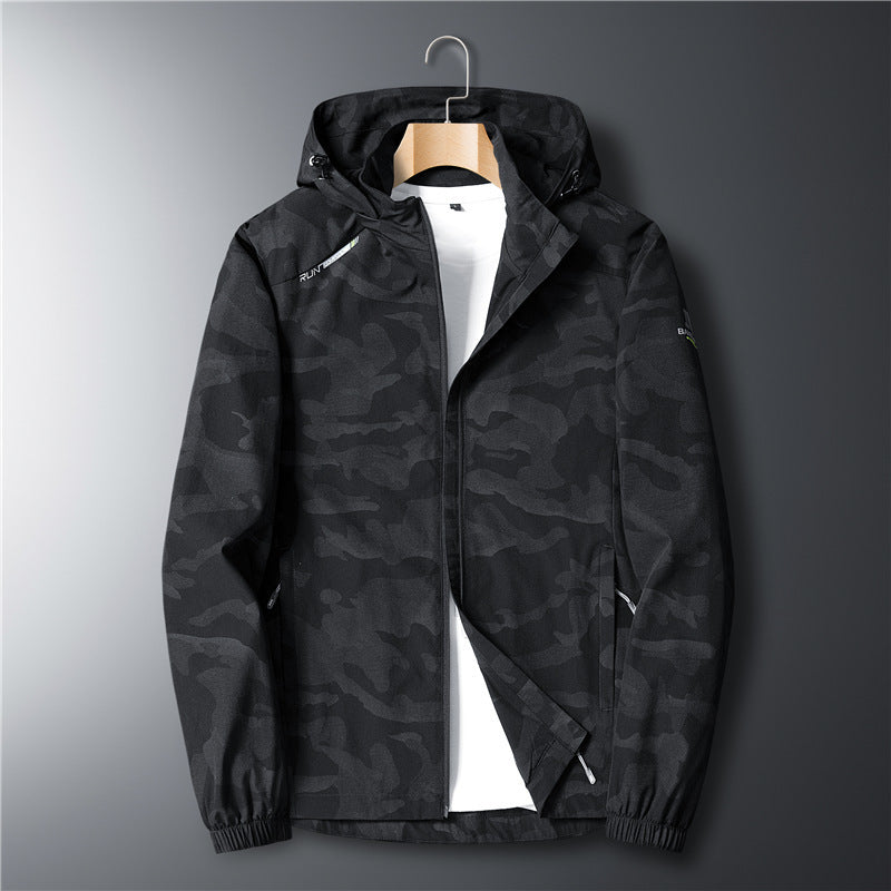 Herren Ultraleichter Softshell-Hoodie mit Tarnmuster, wasserabweisend und atmungsaktivem Meshfutter Nord Taschen
