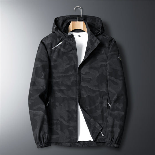Herren Ultraleichter Softshell-Hoodie mit Tarnmuster, wasserabweisend und atmungsaktivem Meshfutter Nord Taschen
