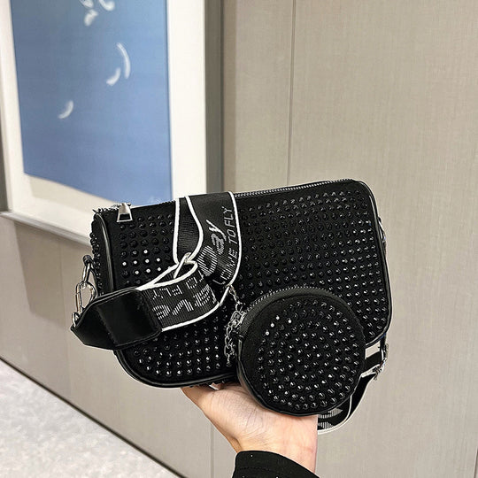 Damen Umhängetasche mit Strassverzierungen und individuellem Tragegurt Nord Taschen