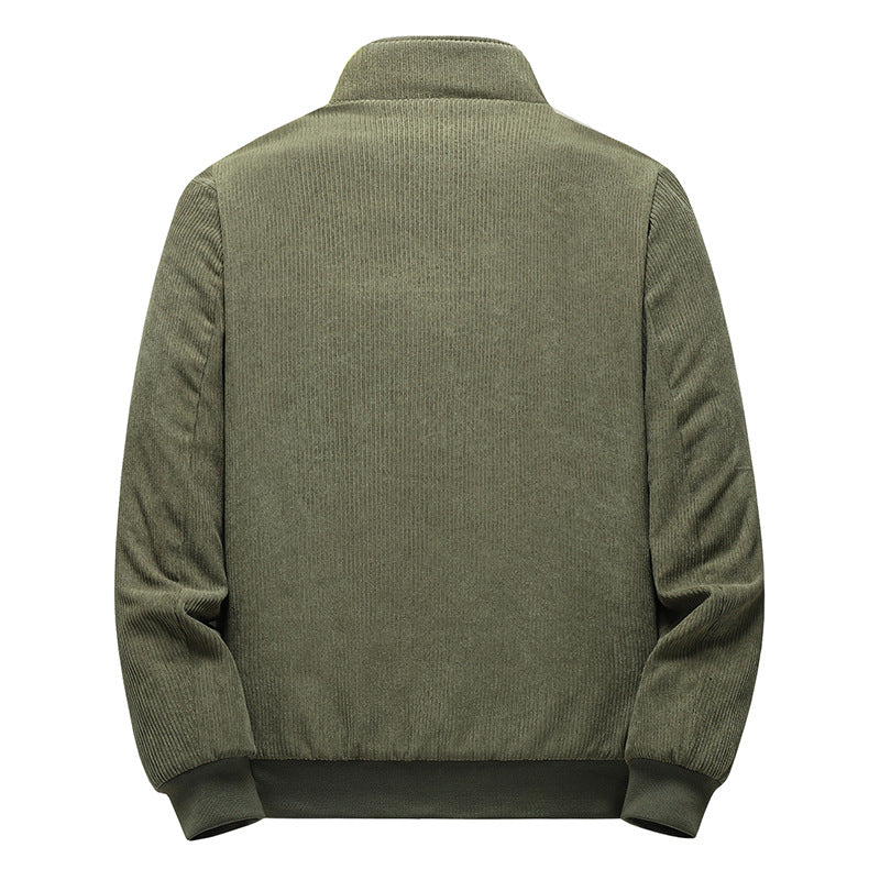 Herren Modische Cordjacke mit Stehkragen Nord Taschen