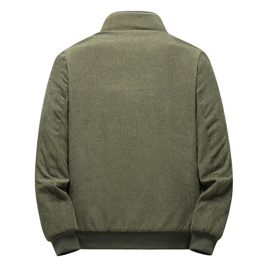 Herren Modische Cordjacke mit Stehkragen Nord Taschen