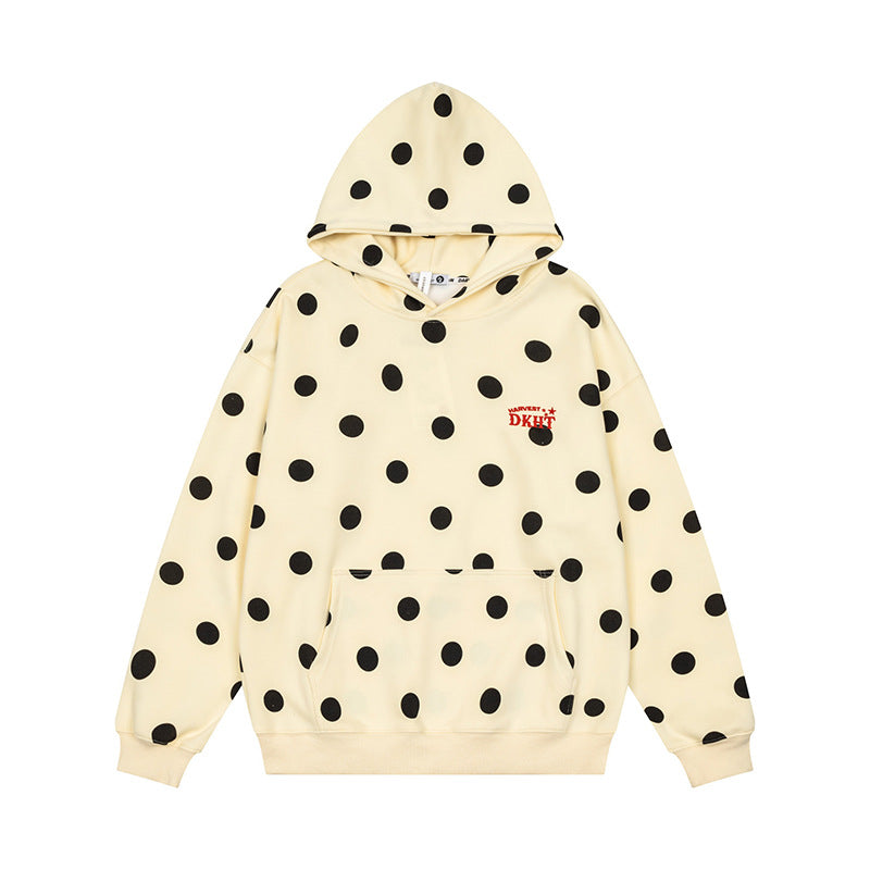 Damen Weite Culotte-Sweathose mit elastischem Komfortbund und Polka-Dot-Print Nord Taschen