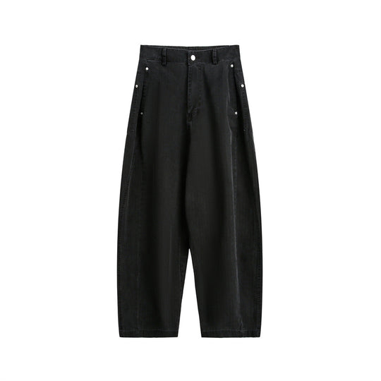 Damen Weite High‑Waist Cargo-Hose mit tiefem Schritt und aufgesetzten Seitentaschen Nord Taschen