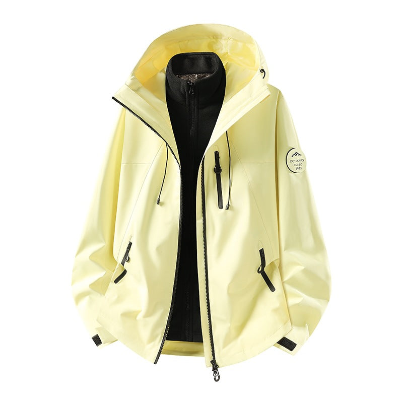 Herren Zweiteilige wasserdichte Outdoorjacke mit abnehmbarer Fleece‑Innenjacke und versiegelten Nähten Nord Taschen