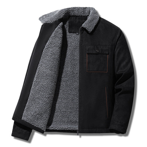 Herren gefütterte Sherpa-Canvas-Jacke mit Reißverschluss Nord Taschen
