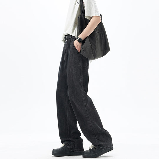 Herren Weite Denim-Jeans mit Vintage-Waschung und tiefem Schritt Nord Taschen
