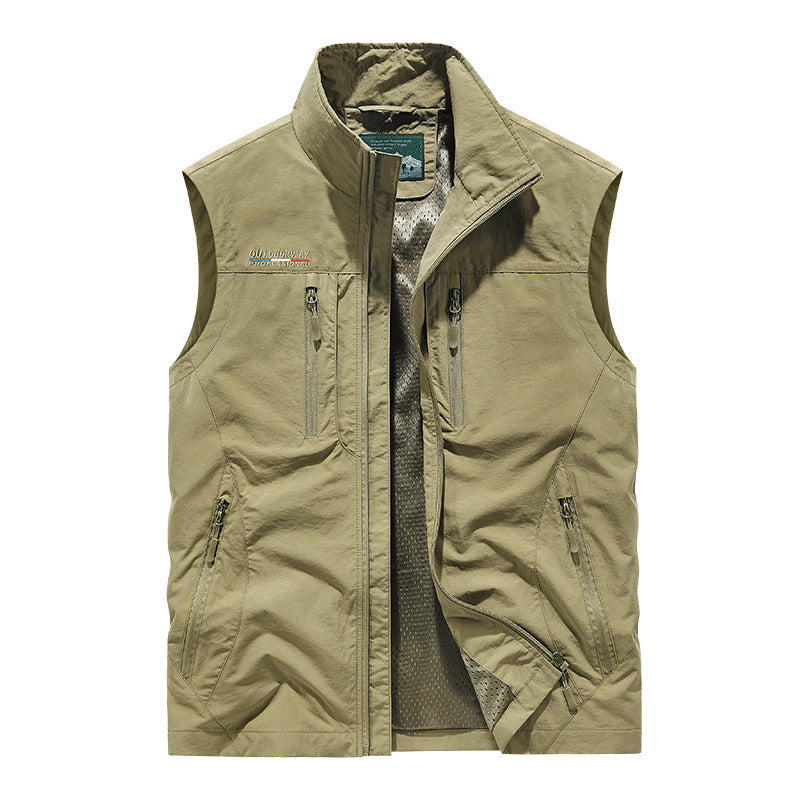 Herren  leichte Outdoor Weste mit vielen Reißverschlusstaschen Nord Taschen