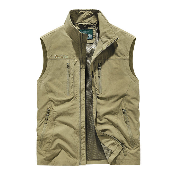 Herren  leichte Outdoor Weste mit vielen Reißverschlusstaschen Nord Taschen