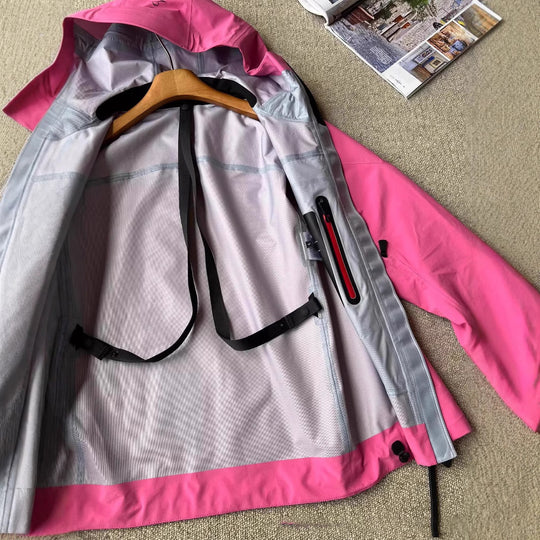 Damen Wasserdichte Kapuzenjacke mit verdecktem Reißverschluss und verstellbarer Kapuze Nord Taschen