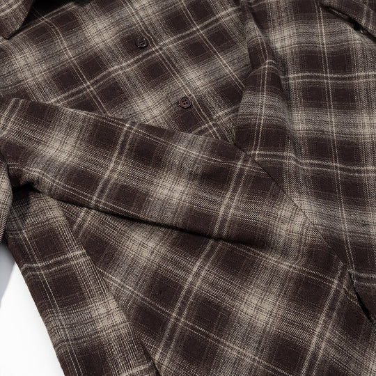Damen Kariertes Baumwollhemd mit Wickel‑Drapierung und Oversize‑Silhouette Nord Taschen