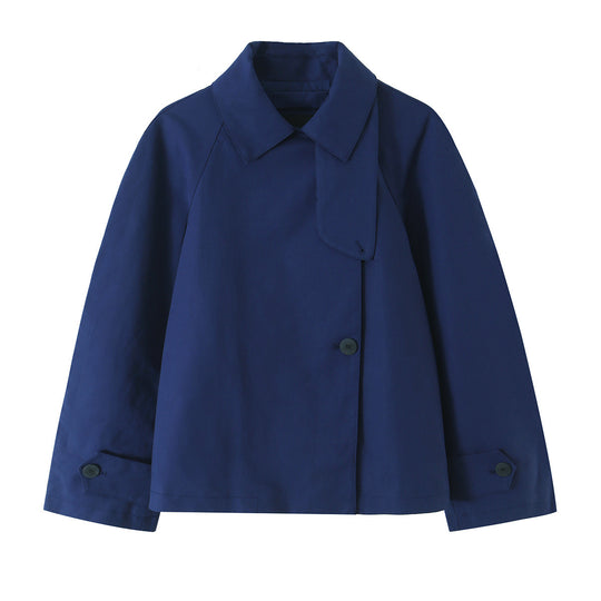 Damen Kurzjacke im Boxy‑Schnitt mit verdeckter Knopfleiste und Hemdkragen Nord Taschen