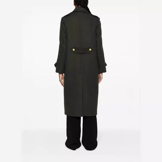 Damen Doppelreihiger Oversize-Wollmix-Mantel mit markantem Revers und verstellbaren Manschetten Nord Taschen
