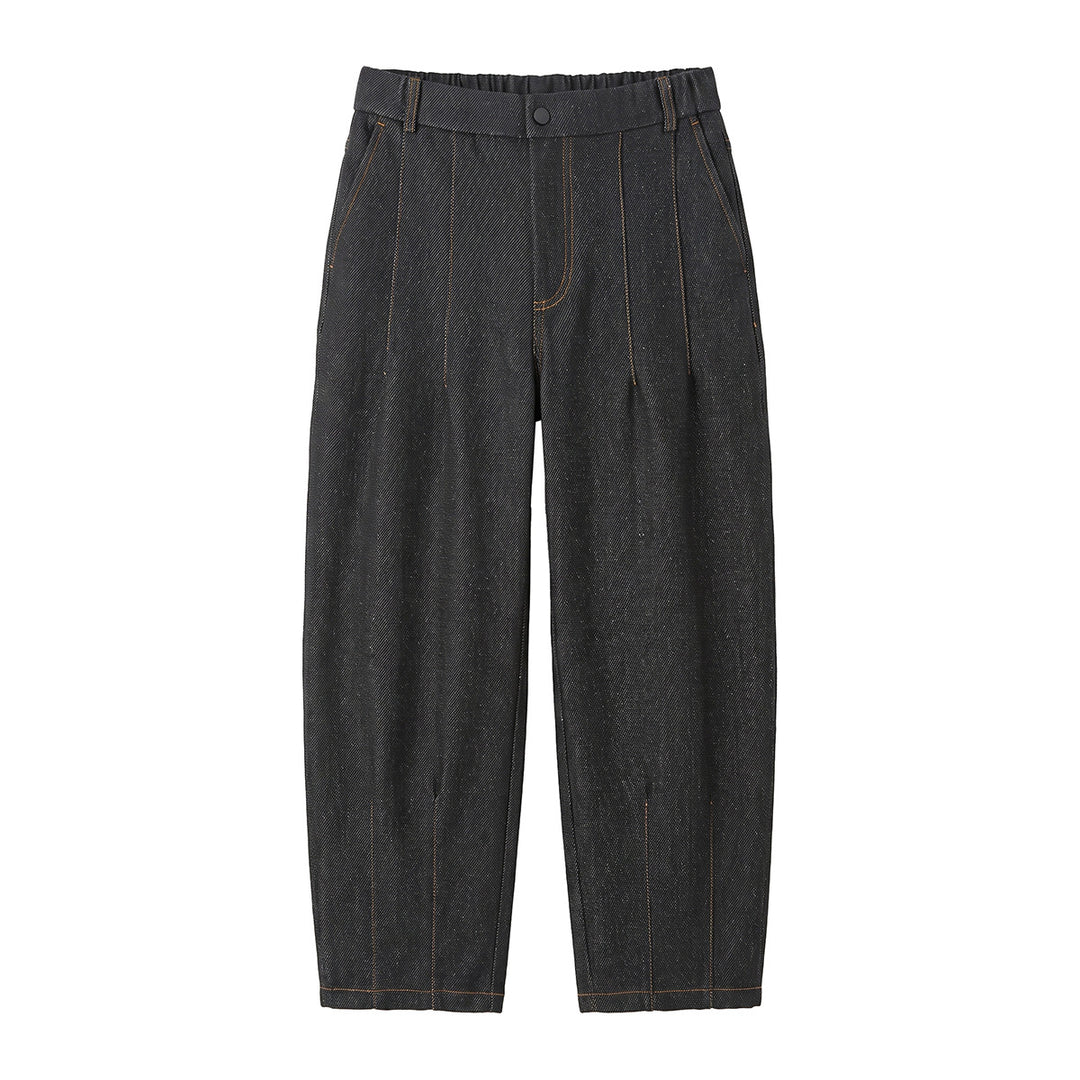 Damen Hochtaillierte Relaxed-Jeanshose mit Bundfalten, Teilungsnähten und elastischem Rückbund Nord Taschen