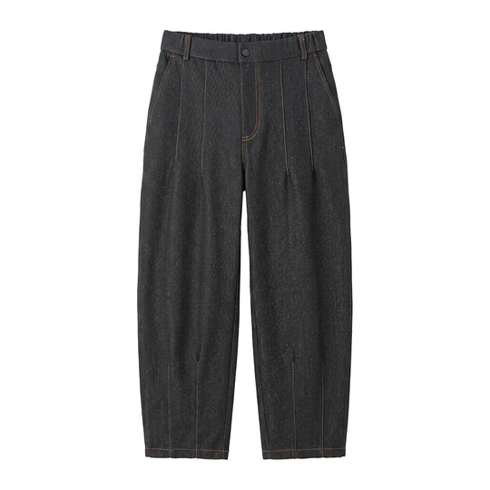 Damen Hochtaillierte Relaxed-Jeanshose mit Bundfalten, Teilungsnähten und elastischem Rückbund Nord Taschen