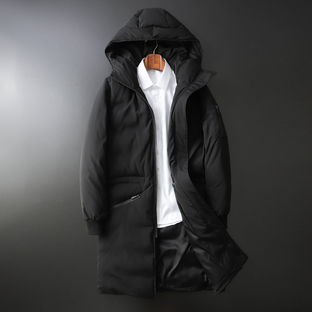 Herren Wattierter Langparka mit Kapuze und winddichtem Schutz Nord Taschen