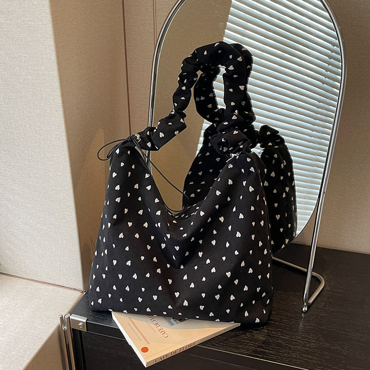 Damen Hobo-Tasche mit verspieltem Herzdesign und elastischen Trageriemen Nord Taschen