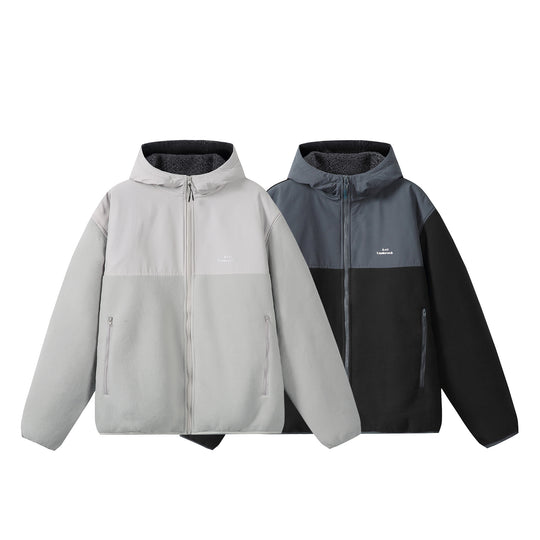 Unisex Fleece-Kapuzenjacke mit Teddyfutter, durchgehendem Reißverschluss und seitlichen Reißverschlusstaschen Nord Taschen