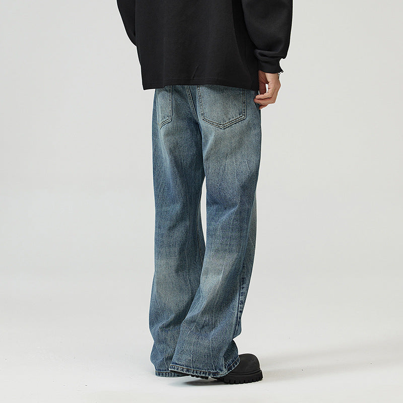 Herren weite Jeans im Relaxed‑Schnitt mit tiefer Bundhöhe und Used‑Optik Nord Taschen