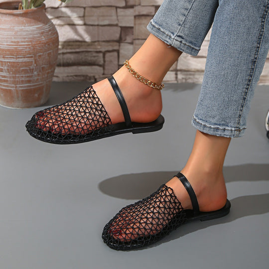 Damen  gewNord Taschente Netz-Mules mit Slip-On-Funktion, offener Ferse und flexiblem Leichtsohlen-Design Nord Taschen