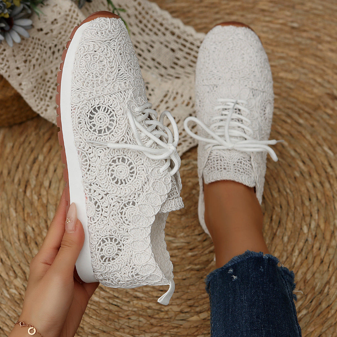 Damen Sneakers mit filigranem Häkeldesign und bequemem Fußbett - Vittorelli