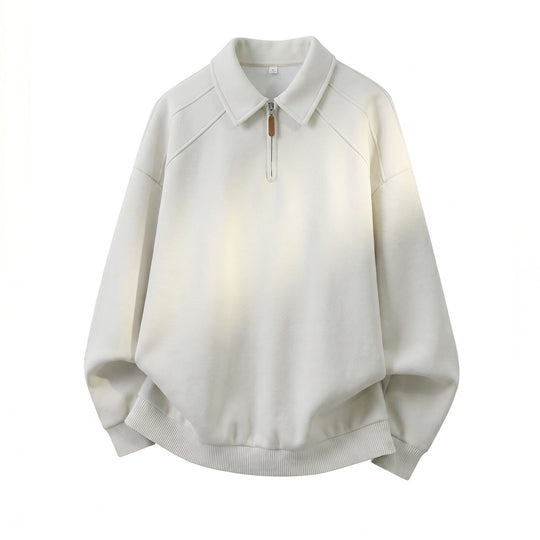 Unisex Relaxed-Sweatshirt im Polo-Look mit Polo‑Kragen, kurzem Reißverschluss und Raglanärmeln Nord Taschen
