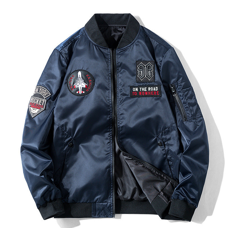 Herren Piloten-Bomberjacke im Aviator-Look mit Patch‑Applikationen und windabweisendem Nylon Nord Taschen