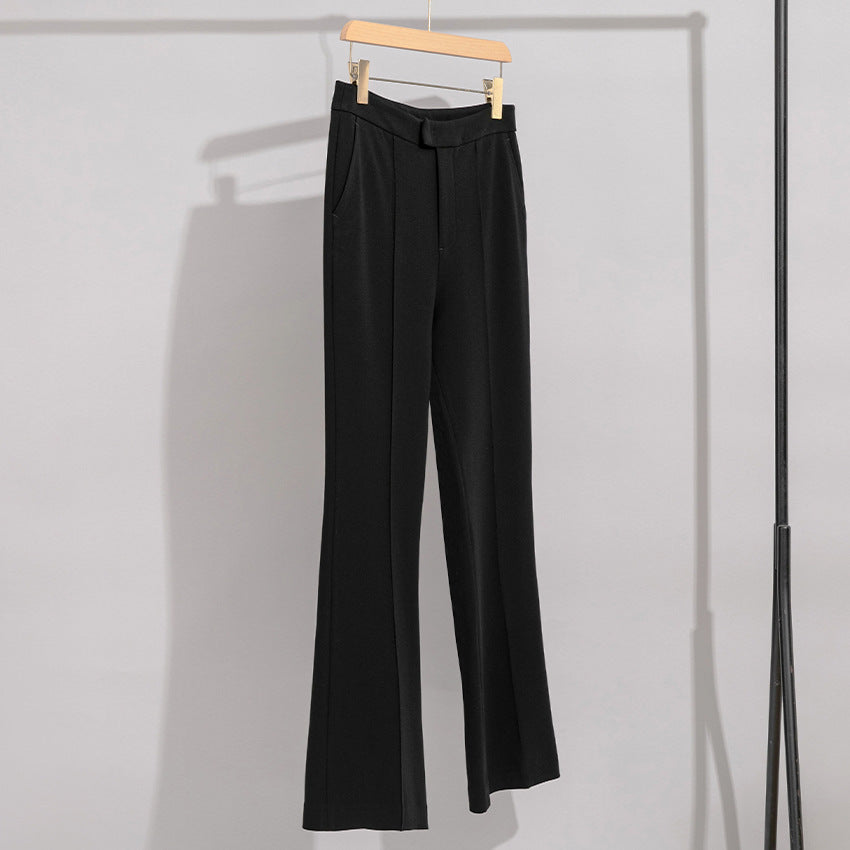 Damen High-Waist-Hose mit weitem Schlag und Bügelfalte Nord Taschen