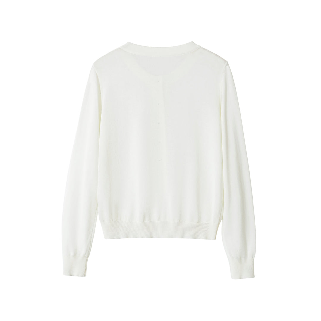 Damen Feiner Kurzcardigan mit Rundhals, Knopfleiste und taillierendem Bündchen Nord Taschen